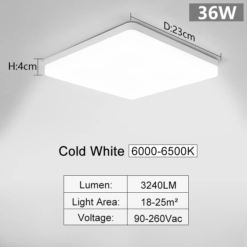 MARPOU Square Led ceiling lamp bedroom lighting Neutral white cold white warm white 48W 36W 24W 18W led ceiling light room - Acros