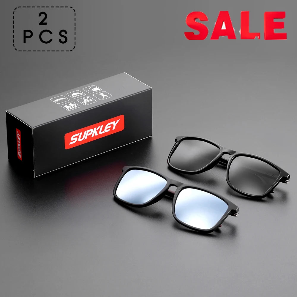 SUPKLEY Sports Sunglasses for Men Polarized Comfortable Wear Square Sun Glasses Male Light Weight Eyewear Accessory with Origina - Acros