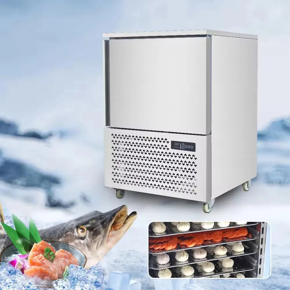 Ansoff stainless steel kitchen freezer cooler with automatic fast freezing and high-speed cooling functions, compact and durable design.