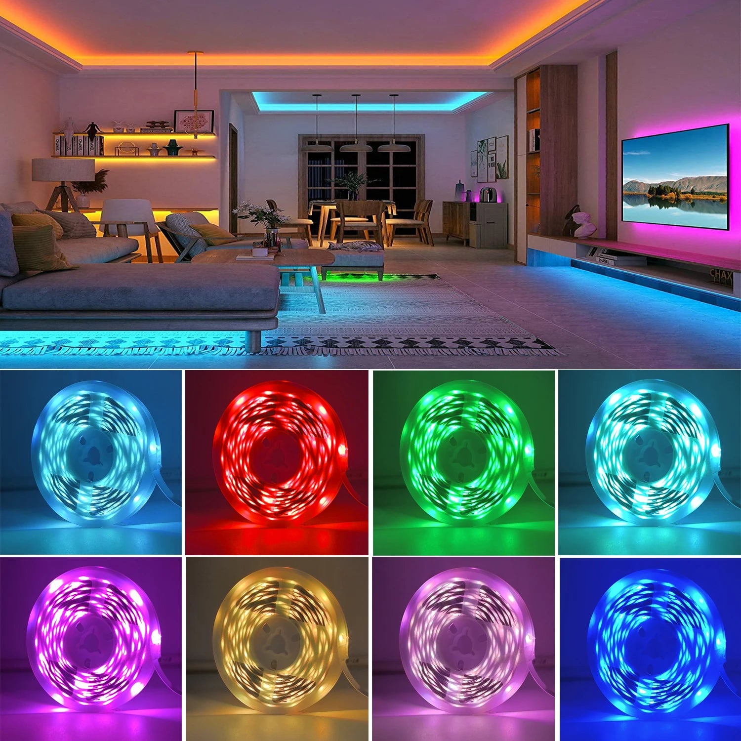 RGB Led Strip Lights 5m 10m 20m 30m Led Room Light with APP Control Flexible Ribbon Luces Led Tape for Room Bedroom Decoration - Acros