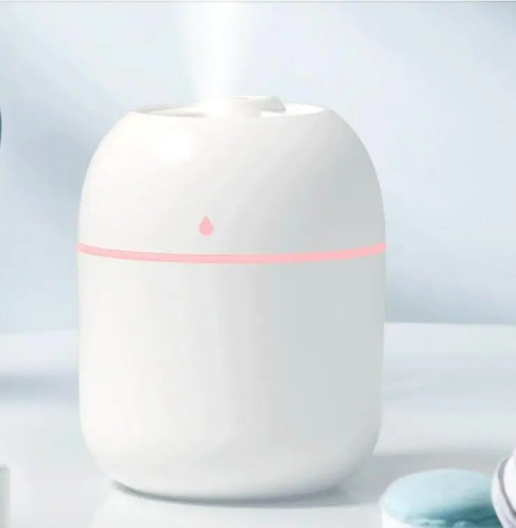 Ansoff 250ML USB mini air humidifier and aroma diffuser with LED color lamp, ultrasonic mist maker for home or car use.