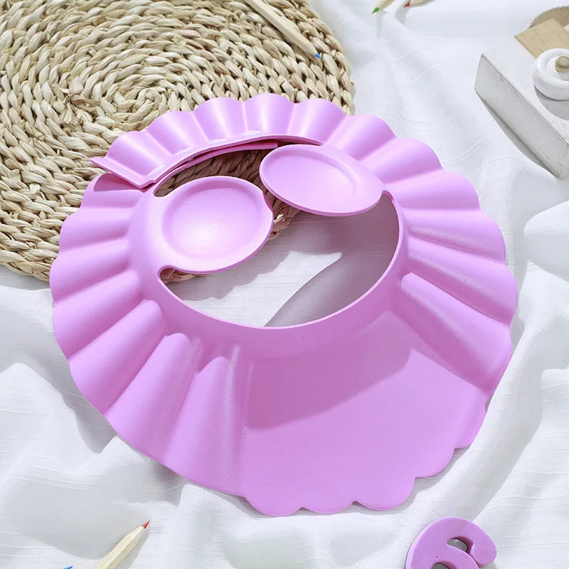 Baby Shower Soft Cap Adjustable Hair Wash Hat for Kids Ear Protection Safe Children Shampoo Bathing Shower Protect Head Cover - Acros