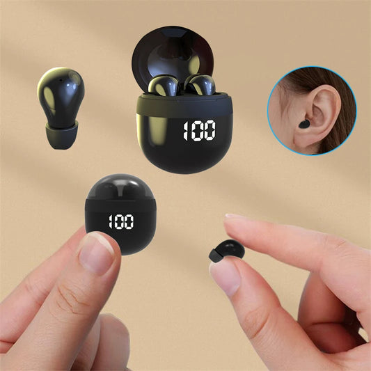 Ansoff Invisible TWS mini wireless Bluetooth earbuds with microphone and noise reduction, in-ear headset for phone use.