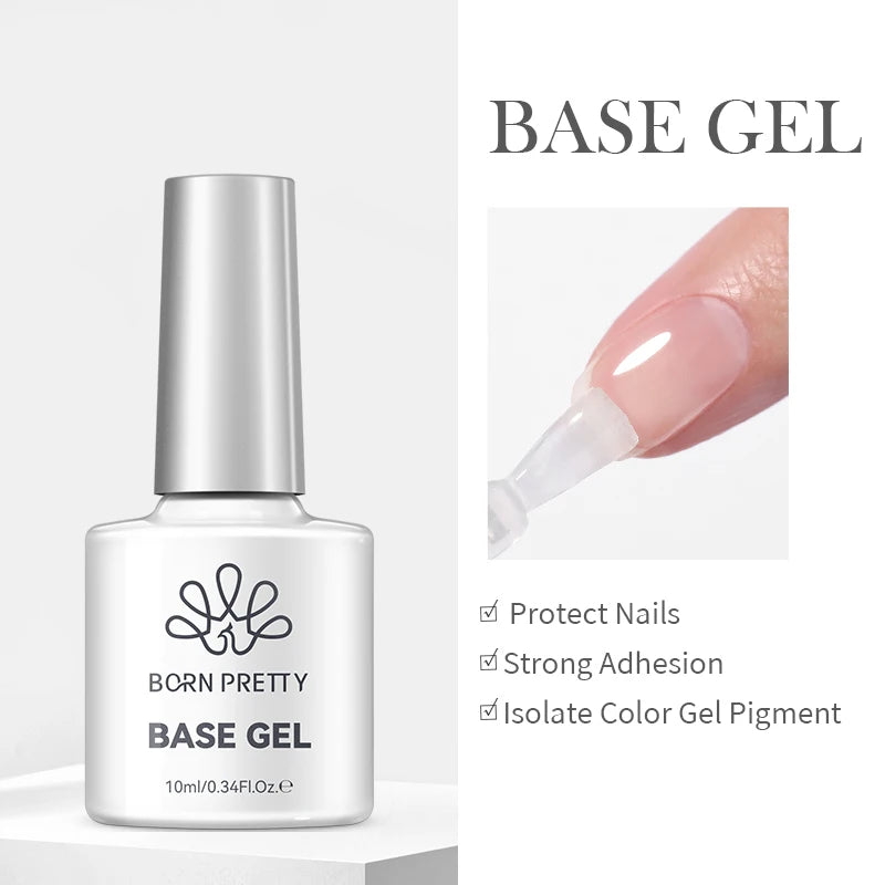 BORN PRETTY Jelly Nude Gel Nail Polish 10ml Light Pink Peach Translucent Color UV Light Cure Gel Varnish Nail Art DIY at Home - Acros