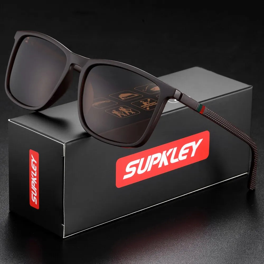 SUPKLEY Sports Sunglasses for Men Polarized Comfortable Wear Square Sun Glasses Male Light Weight Eyewear Accessory with Origina - Acros
