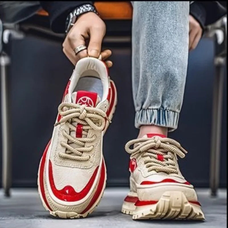 Men's Ansoff trendy sneakers with thick soles, breathable soft upper, casual and sports style, high-quality fashion shoes.