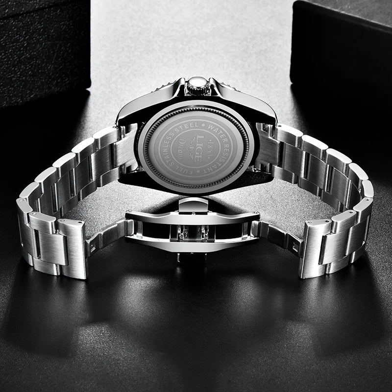 LIGE Top Luxury Watches For Men Fashion 30M Waterproof Luminous Date Quartz Wristwatches Casual Business Mens Watch Roloj Hombre - Acros