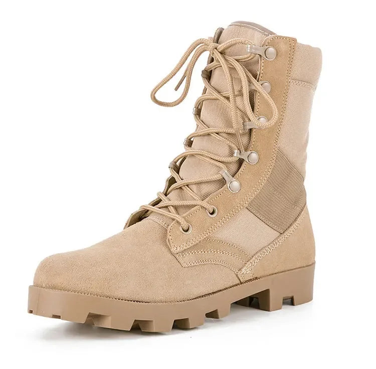 Ansoff men's military combat high-top desert hiking boots with anti-slip soles, tactical design, and durable outdoor footwear for men.