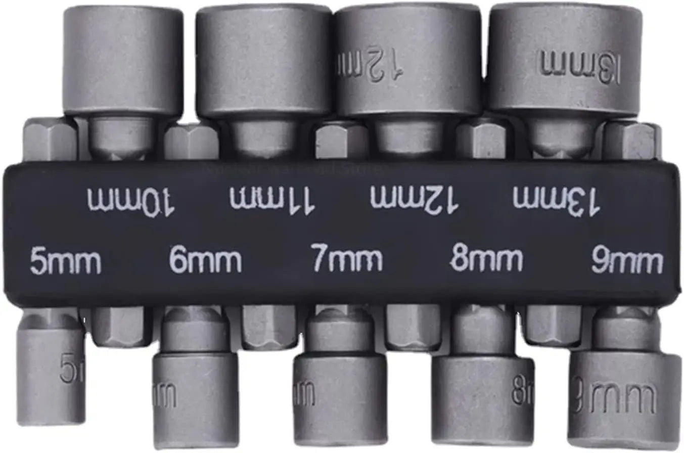 9pcs/set 5mm-13mm Hex Sockets Sleeve Nozzles Nut Driver Set Screwdriver Set Schroevendraaier Set Bits Sets Tools Socket Wrenches - Acros