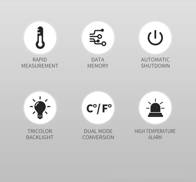 Ansoff infrared digital thermometer measuring body temperature with LCD display, suitable for infants and adults, non-contact laser sensor