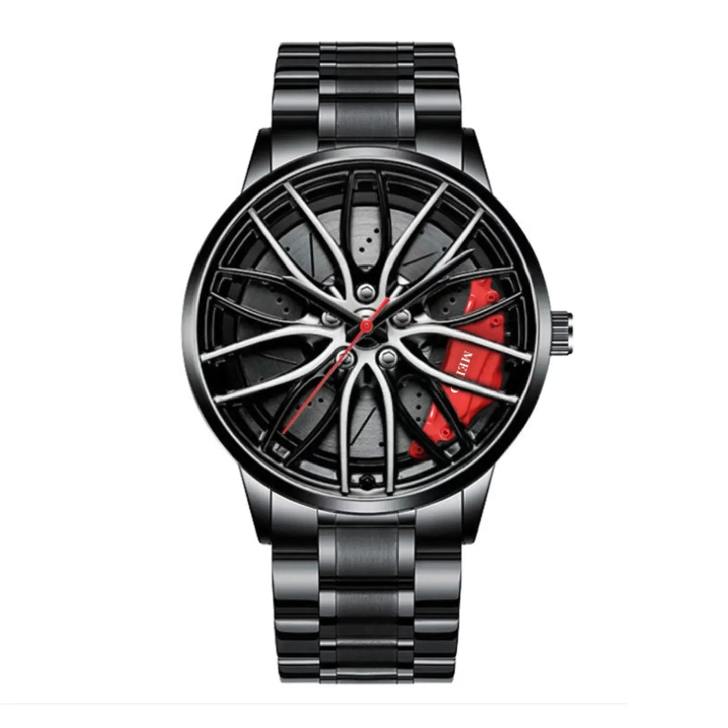 Car Watches For Men,Waterproof Stainless Steel Quartz Wrist Watch Sports Men’s Watches With Car Wheel Rim Hub Design - Acros