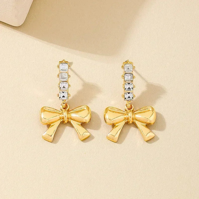 Vintage Geometry Irregular Eardrop Personality Asymmetry Dripping Oil Earrings for Women Fashion Daily Commuting Jewelry Gifts - Acros