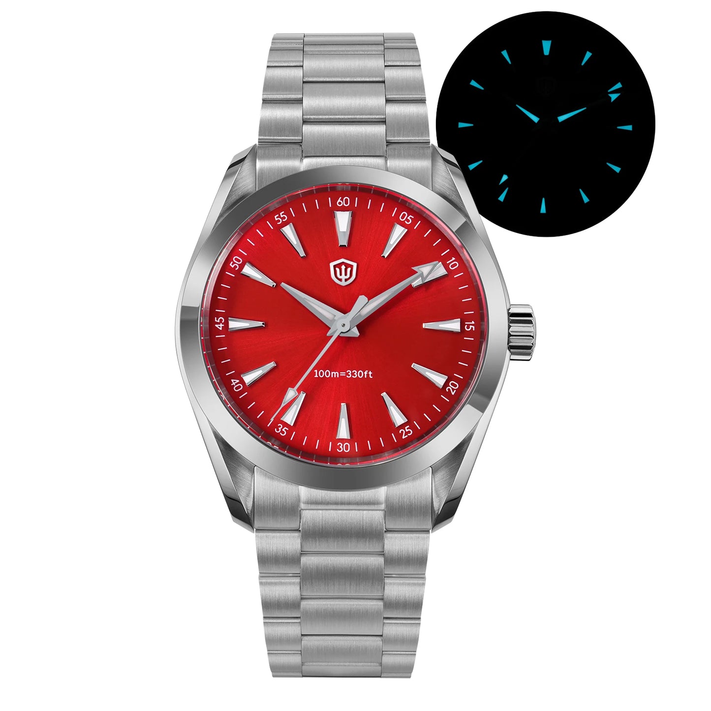 Watchdives WD0006 Watch VH31 Sweep Second Movement Domed Sapphire Crystal BGW9 Luminous 10Bar Waterproof 38mm Vintage Watches - Acros