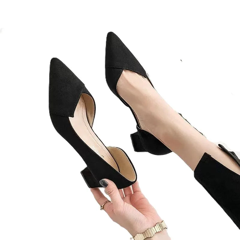 Ansoff women's pointed toe flat shoes with patchwork design, slip-on casual ballet flats, breathable and comfortable for daily wear.