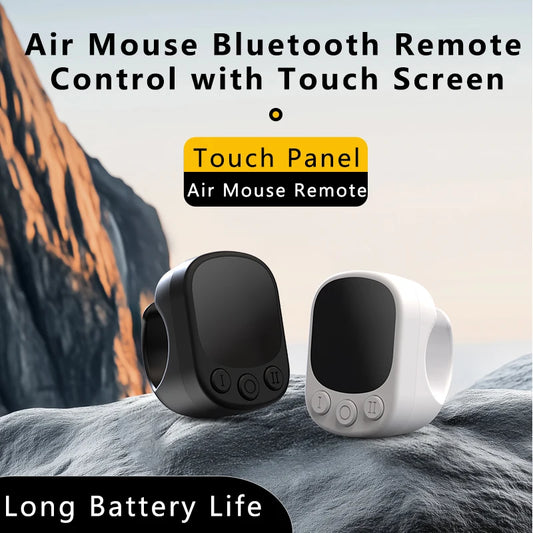 Mouse Ring Remote Control with Touchpad,Smart Automatic Screen Clicker Device，Continuous Clicker，Scrolling Ring Remote Control S - Acros