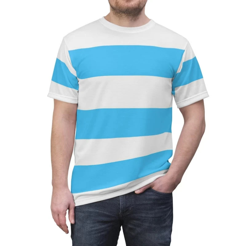 Ansoff men's striped summer casual T-shirt with 3D print, crewneck, loose fit, suitable for streetwear and daily wear.