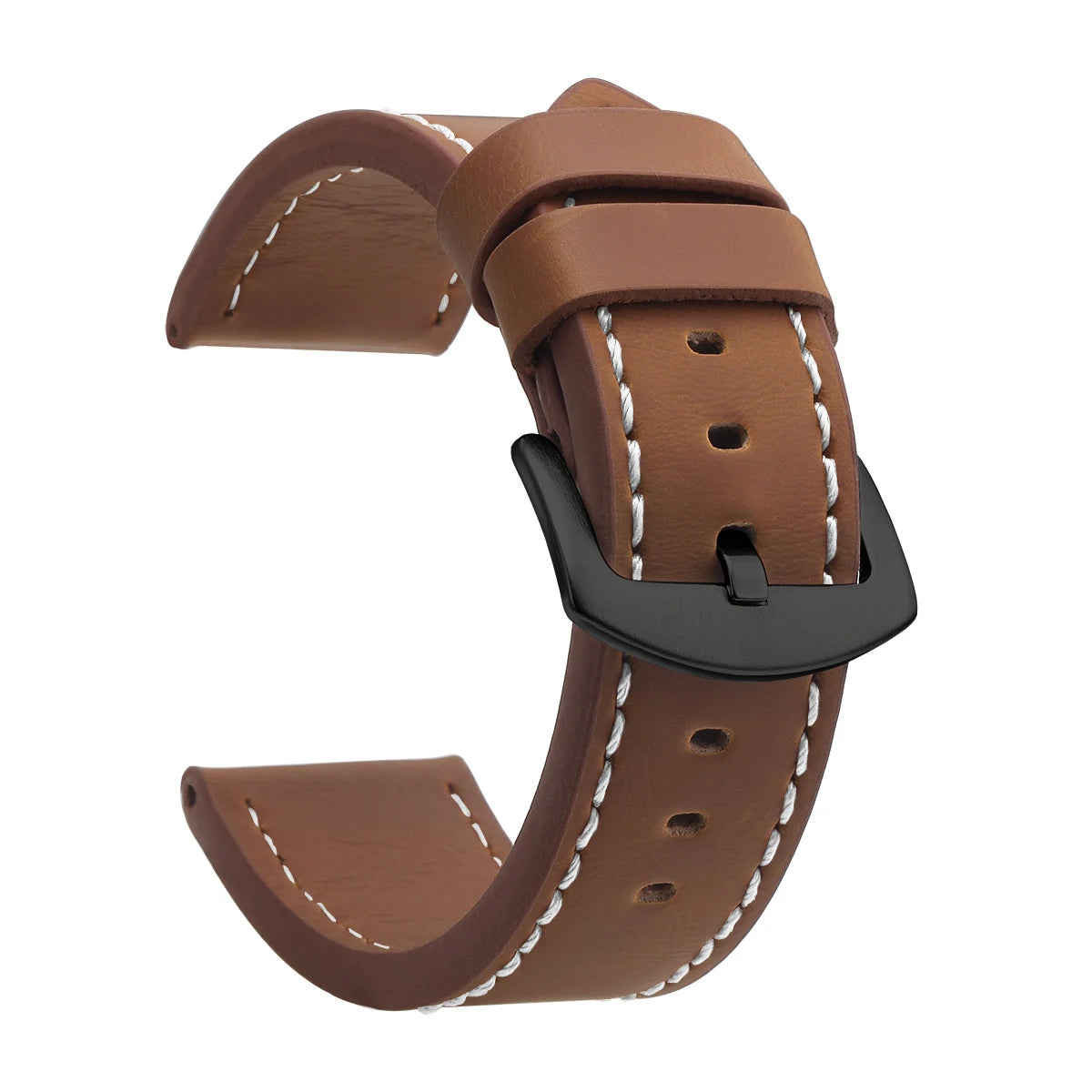Ansoff SAMCO sport vintage leather watch band with stainless steel buckle in 18mm to 24mm sizes, suitable for stylish watch accessories.