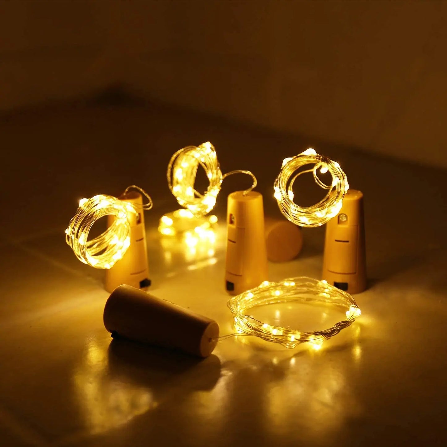 Bar LED Wine Bottle Cork 2M String Lights Christmas Decoration Led Lamp Bottle Fairy Lights Holiday Copper Wire Lights String - Acros
