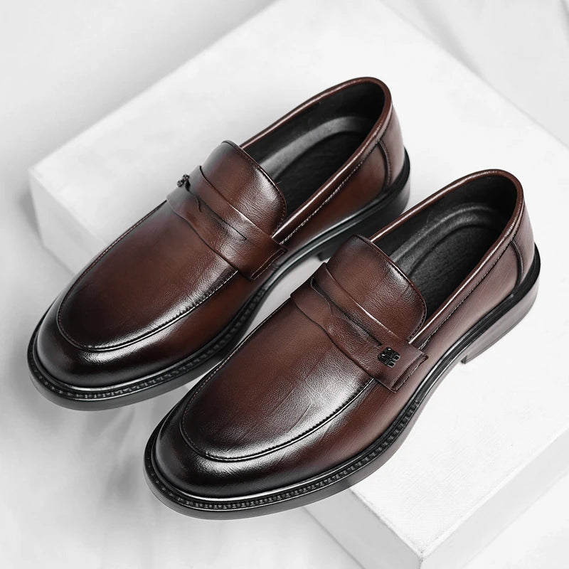 Male Shoes High Quality Fashion Men Business Shoes Italian Handmade Shoes Genuine Leather Loafers Slip-ons Men Casual Footwear - Acros