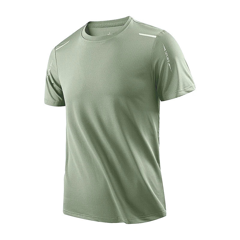 CHRLCK Men's Running Quick Drying T-shirts Breathable Hiking Fishing Tees, Soft Elasticity Outdoor Sports Short Shirt Summer - Acros