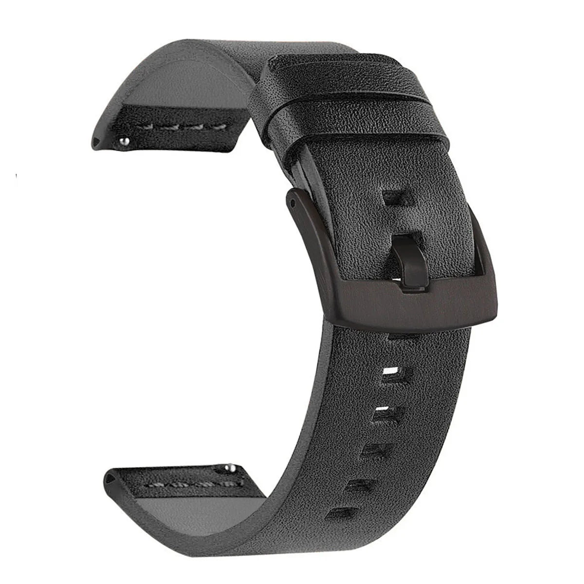 Ansoff vintage leather watch band with stainless steel buckle, compatible with 18mm to 24mm watch straps, sport style accessory.