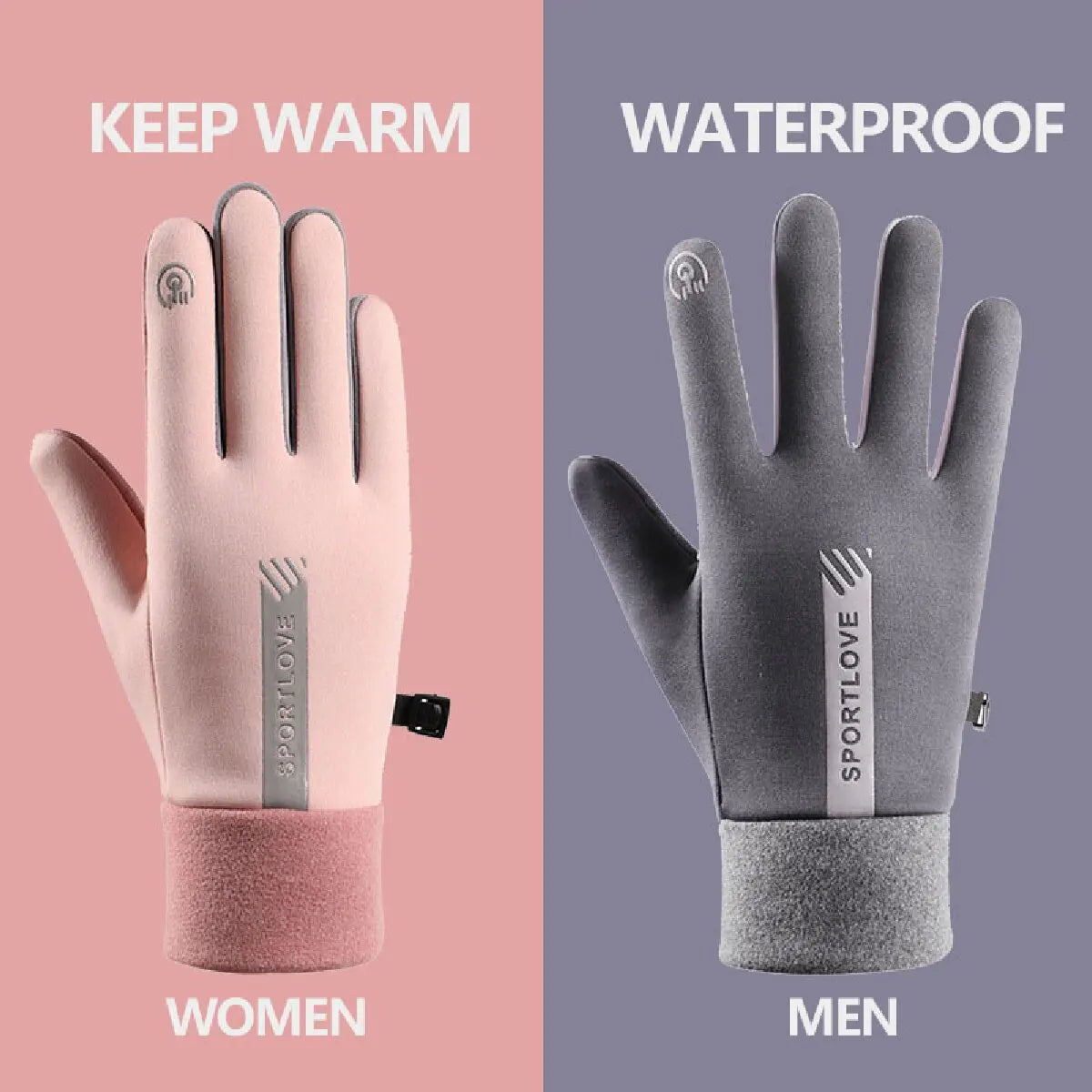 Winter Gloves Women Cycling Bike Thermal Fleece Cold Resistance Wind Waterproof Bicycle Warm Outdoor Running Skiing Mittens - Acros