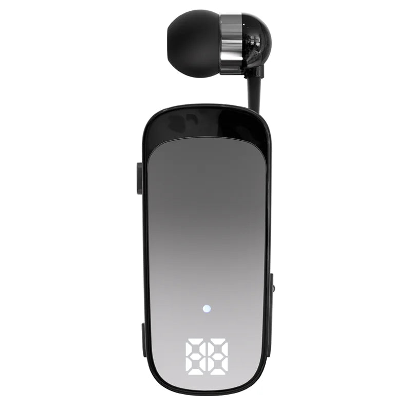 Ansoff K65 Lavalier Bluetooth 5.2 headset with LED display, noise-canceling wireless earphones for talk and music, 20-hour battery