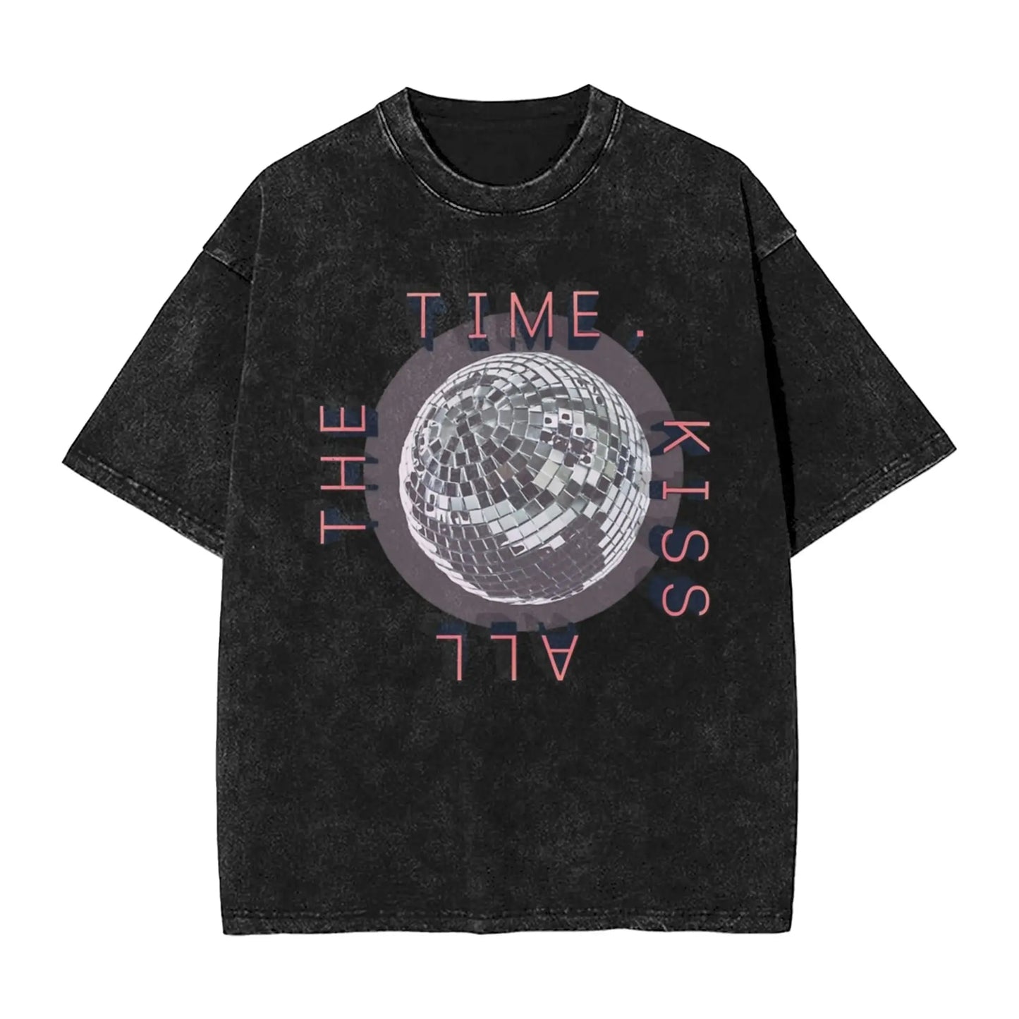 Ansoff washed Harry Styles Kiss All The Time disco T-shirt, short sleeve streetwear tee for men and women, summer casual top.