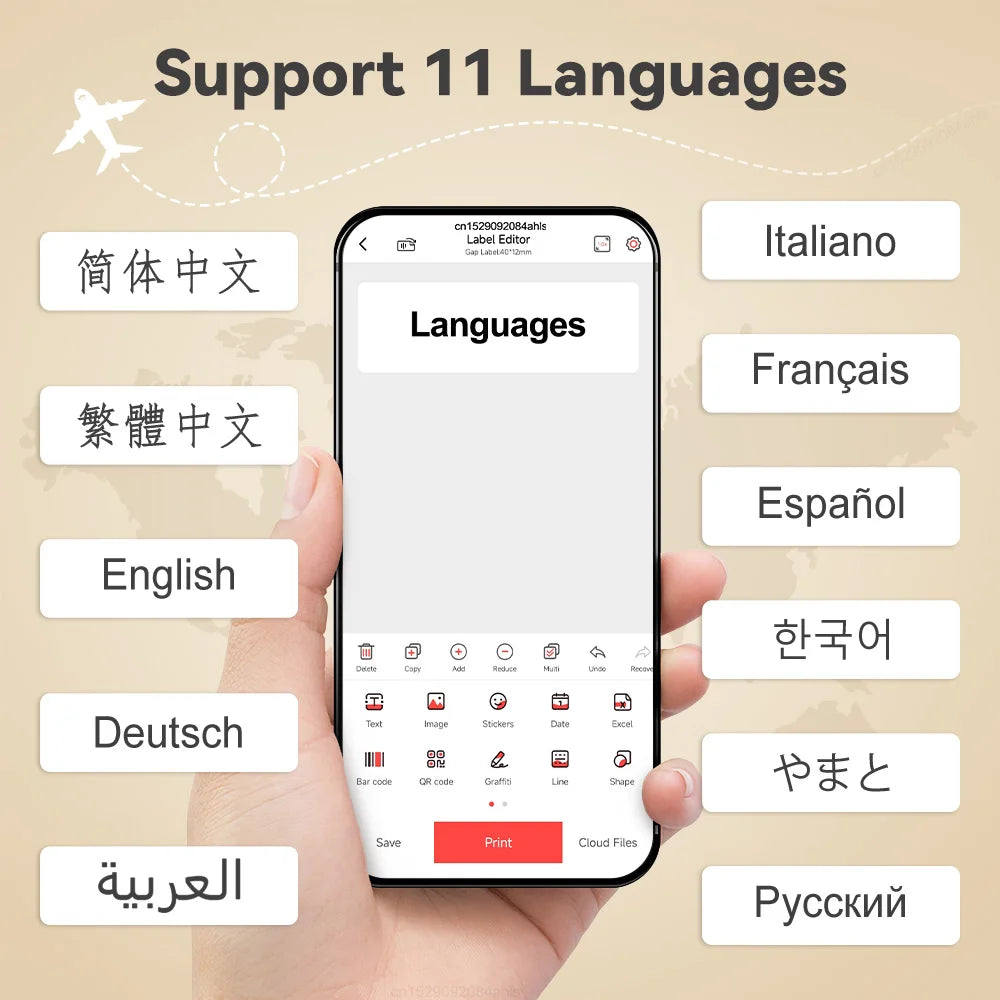 Portable Mini Printer Marklife P12 Thermal Printer Adhesive Sticker Labeling Machine P12 Label Maker or 1PK Continues Label Tape - Acros