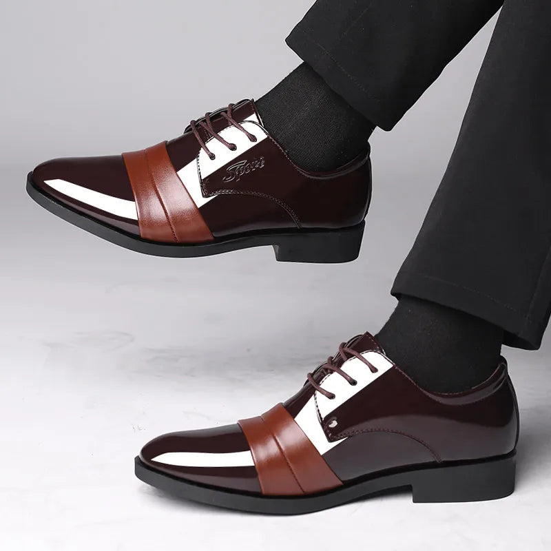 Social Shoe for Men Casual Business Patent Leather Dress Shoes Man Bright Upper Pointed Toe 2025 Trend Office Suit Footwear New - Acros