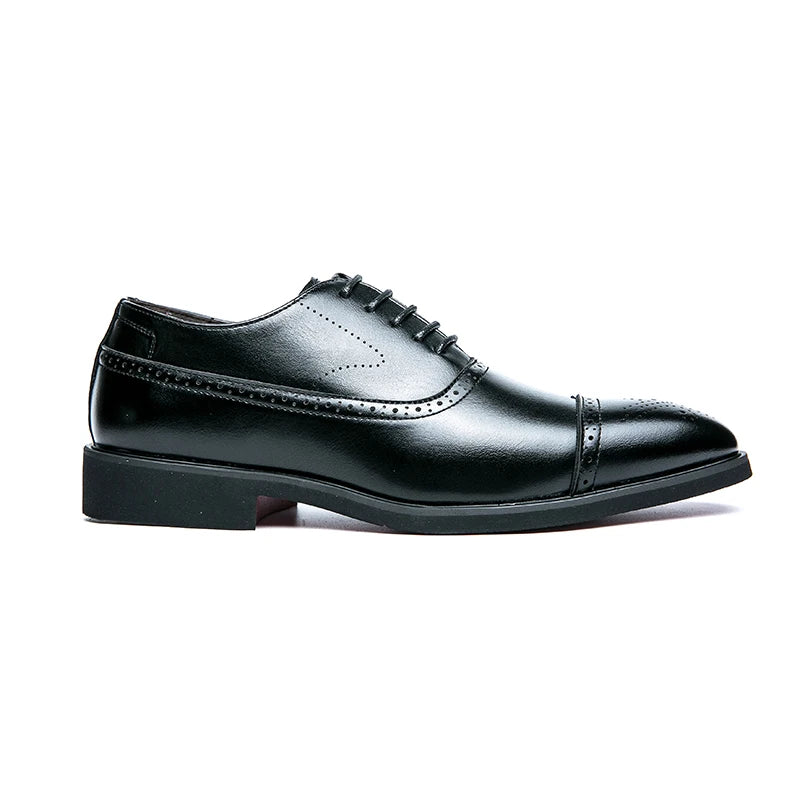 Ansoff men's red sole oxford shoes with carved brogue detailing, lace-up design, suitable for business casual and formal occasions.