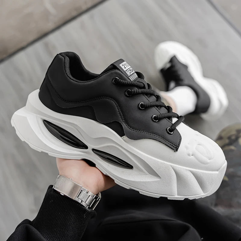 Fashion Thick Sole Men Casual Sneakers Comfortable Cushioning Walking Footwear Breathable Lightweight Sport Shoes Athletic Shoes - Acros