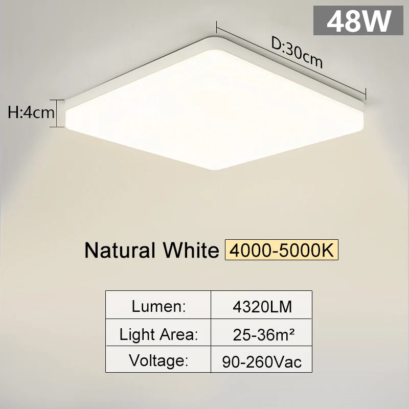 MARPOU Square Led ceiling lamp bedroom lighting Neutral white cold white warm white 48W 36W 24W 18W led ceiling light room - Acros