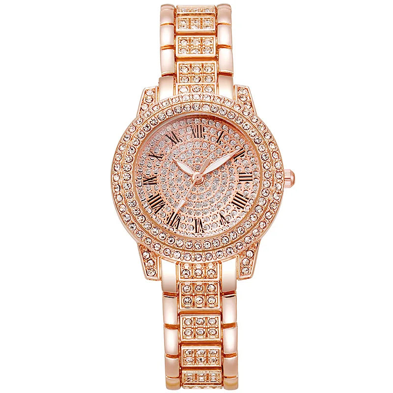 Women's Watches Fashion Original Quartz Wrist Watch for Ladies Roman Dial Dazzling Diamond Waterproof Luminous Luxury New - Acros