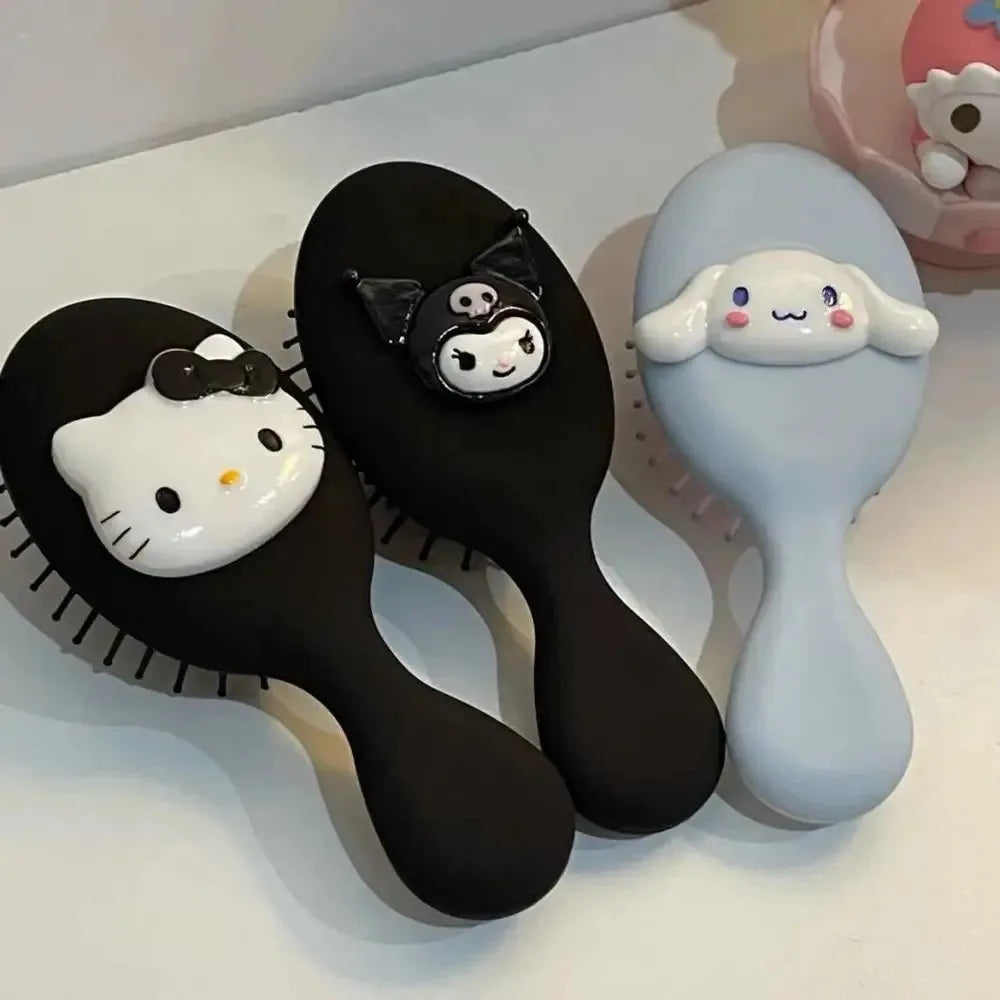 Sanrio Kuromi Cinnamoroll Air Cushion Comb Hello Kitty Air Cushion Comb Kawaii Hello Kitty Y2k Things Black Portable Combs Girls - Acros
